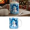 Festival Snowman Themed Ceramic Mugs Christmas Kitchenwares For Coffee Teas Dishwasher Friendly Homes Use