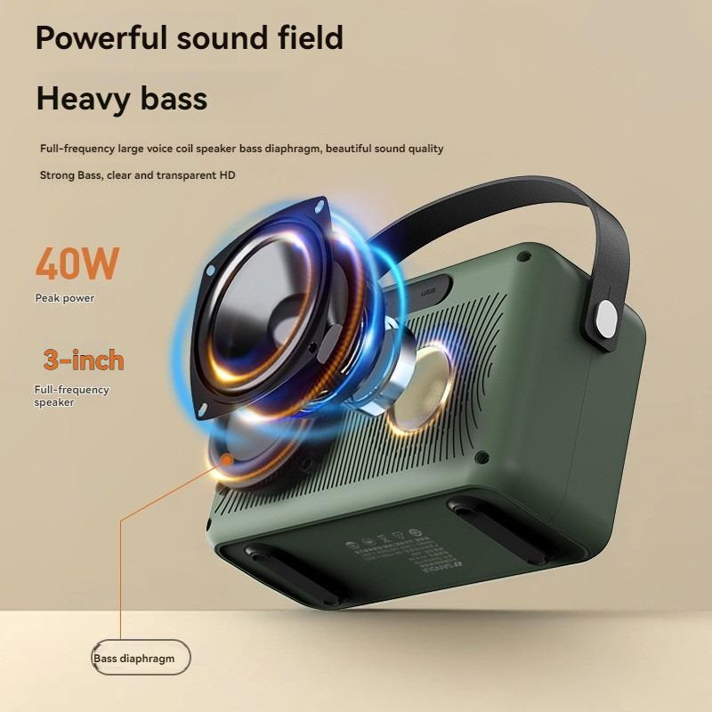 Subwoofer o dużej mocy 40W F58 7-calowy ekran wysokiej rozdzielczości karaoke głośnik Bluetooth wyświetlanie tekstu odtwarzacz teledysków TF