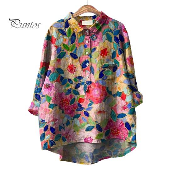 Женская рубашка с лацканами и пуговицами на рукавах 3/4, рубашка с ...