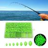 900PCS Oval Green Plastic Luminous Fishing Beads Glowing Sink Beads For Treble-Hook Fishing Rigs Fishing Lures Tackle