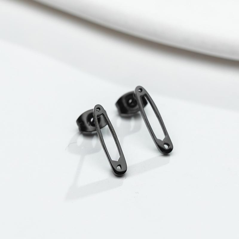 Unisex Stainless Steel Punk Musical Note Earrings with Whirlwind Design