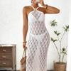 Sexy Backless Open-necked Metal Star-patterned Embellished Halter Dress Bikini Top Dress for Women