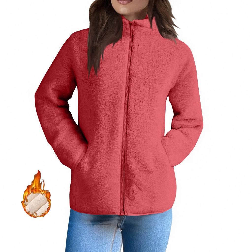 Dámské zimní kabáty Teplé plyšové bundy S otevřeným předním dílem Kardigan s dlouhým rukávem Trendy Chlupavé svrchní oblečení