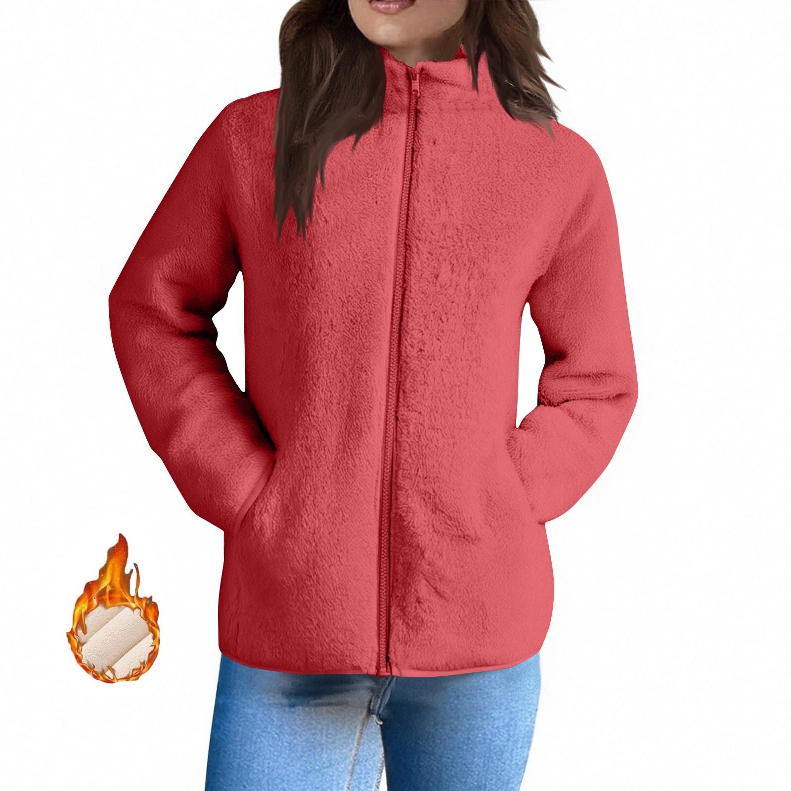 

Женские зимние пальто Теплые плюшевые куртки Кардиган с открытой передней частью и длинными рукавами Модная пушистая верхняя одежда XL арбуз красный
