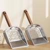 Stainless Steel Cat Litter Scoop Wooden Handle Kitten Poop Scooper Deep Pet Litter Shovel For Apartment Living Room Veterinary
