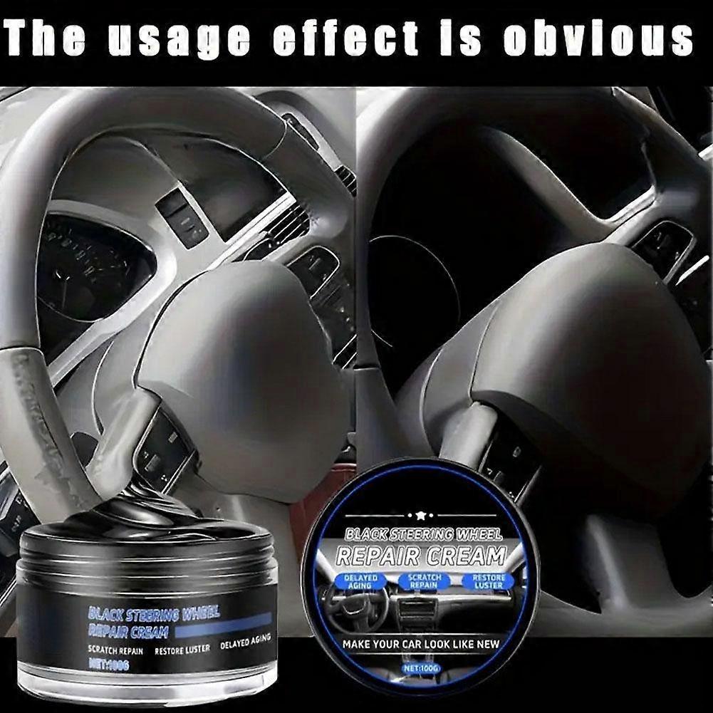 Repair Paste for Car Steering Wheels - Restores Black Gloss, Removes Peeling