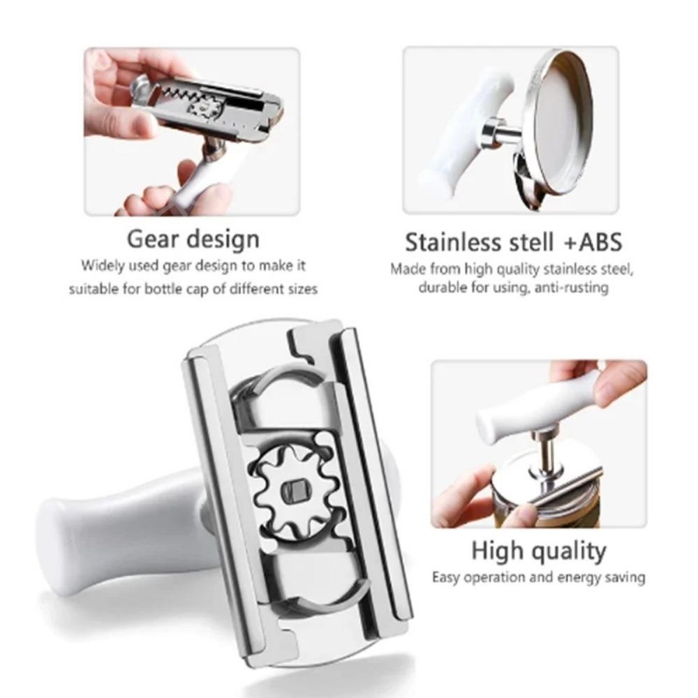 Adjustable Bottle Cap Opener Stainless Steel Lids Off Jar Labor-saving Screw Can Opener for Kitchen Gadget Manual Bottle Opener