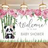 1Pcs Panda Bamboo Pink Roses Decoration Background Backdrop Decorations For Photo Studio Photo Booth Party
