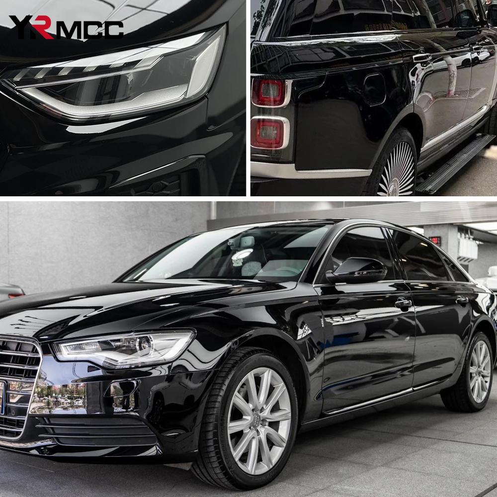 Car Vinyl Wrap Film Black PET Car Films Covering Bubble Free Films DIY Decal for Auto Accessories Exterior Interior Decoration
