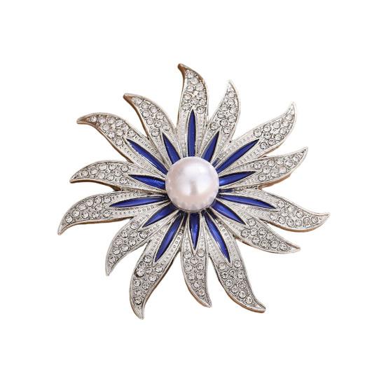 Sunflower Shape Brooch Pin for Women Rhinestones Inlaid Brooch Pin for Dress Coat Shawl