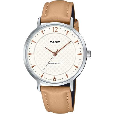 Analog Quartz Women's Watch LTP-VT04L-7A1 Beige Leather Band Overseas Model