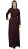 Bimba Women's Long Sleeve Maxi Mandarin Collar Plain Jilbab Dress With