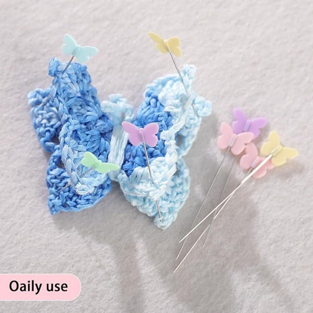 100/200/300Pcs DIY Dressmaking Pins Butterflies Sewing Needle Patchwork Pins  Wig Hairstyle Making