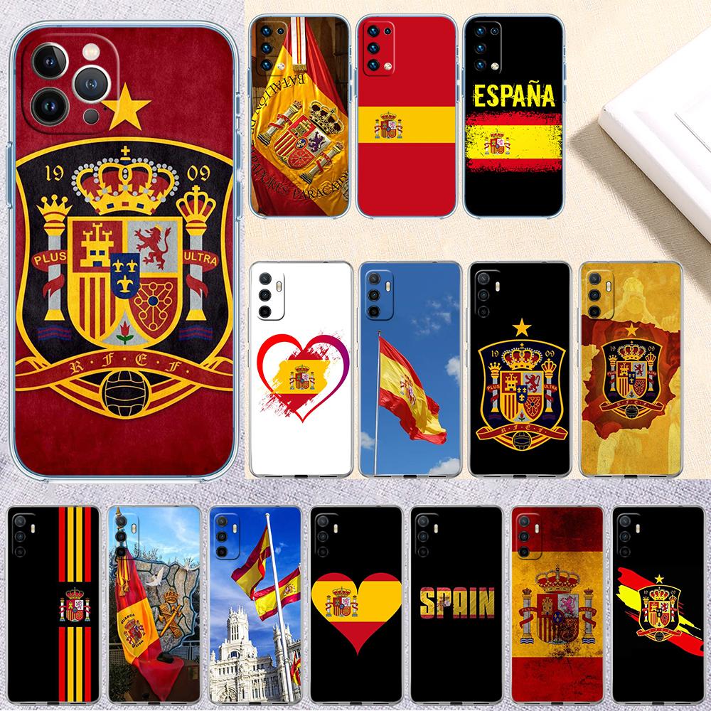 Spain Flag Transparent Phone Case for Motorola Moto E22I E22S E22 E32 E40 E7 E7I G Plus Power Play Stylus G22 G14