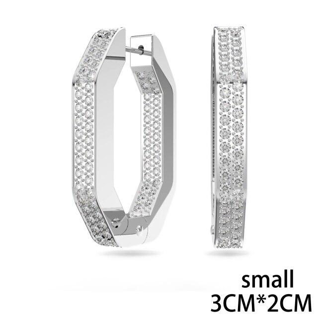 Voguish Fashionable Trend Women 'S Jewelry Colorful Crystal Stone Necklaces Shiny Rings Big EarringsFashion Necklaces