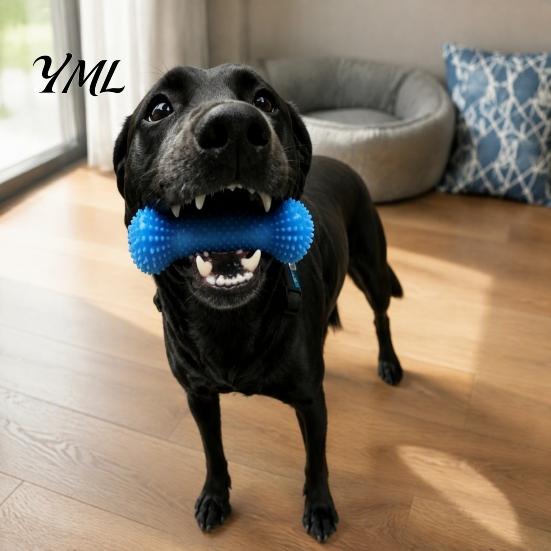 Bite-resistant Dog Toy Chew Toys for Aggressive Chewers, 2-in-1 Teeth Cleaning Dental Care with Boredom Relief Rope, Bone Shaped TPR Interactive Tough