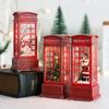 Christmas Phone Booth LED Lights Telephone Booth Tabletop Decor Light  Christmas Decorated