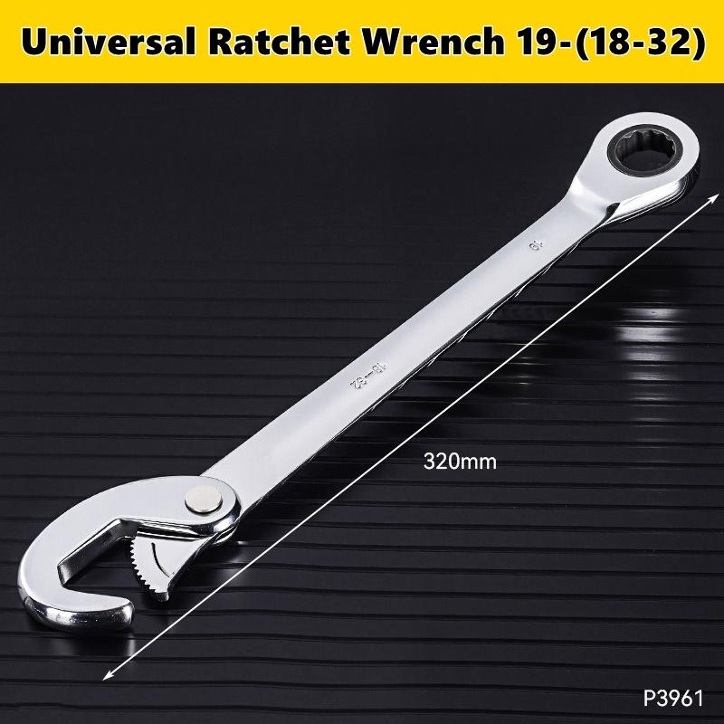 Universal 72-Tooth Ratchet Wrench Double Headed Labor Saving Adjustable Large Open End Wrench Steel High Hardness Repair Tools