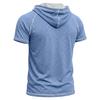 Men’s Shirts Short Sleeves Hooded T-shirts Fitness Tops Summer Casual Wear Pullover Hoodie