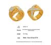 Luxury Retro Diamond X-Shaped Ring: Stainless Steel, Square Pattern, Fashionable & Versatile