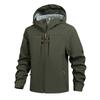 Cross-border men's autumn and winter soft shell clothing outdoor casual loose windproof and cold-proof fleece jacket hooded jacket can be opened twice