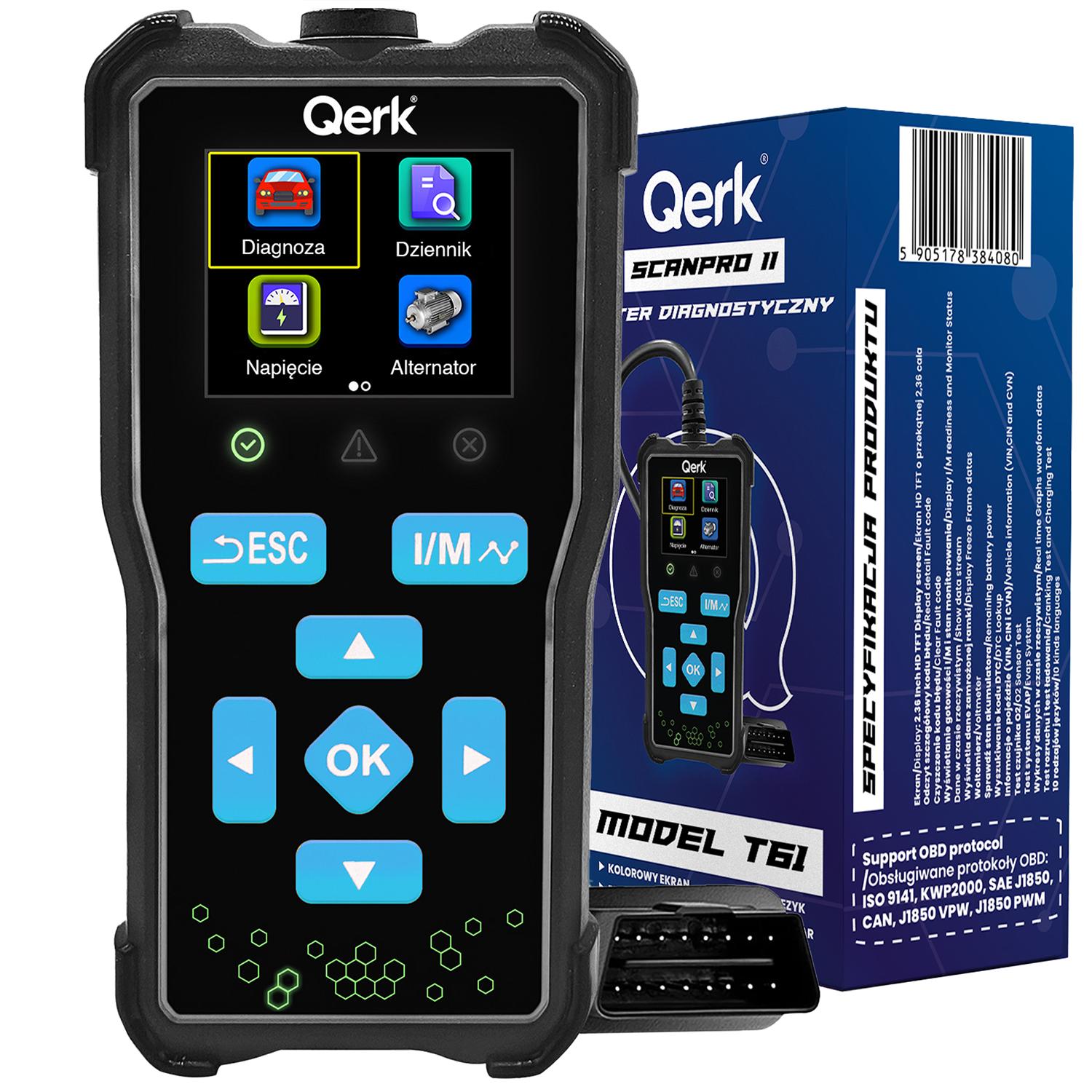Obd2 diagnostikas saskarne Qerk T61 Polijas