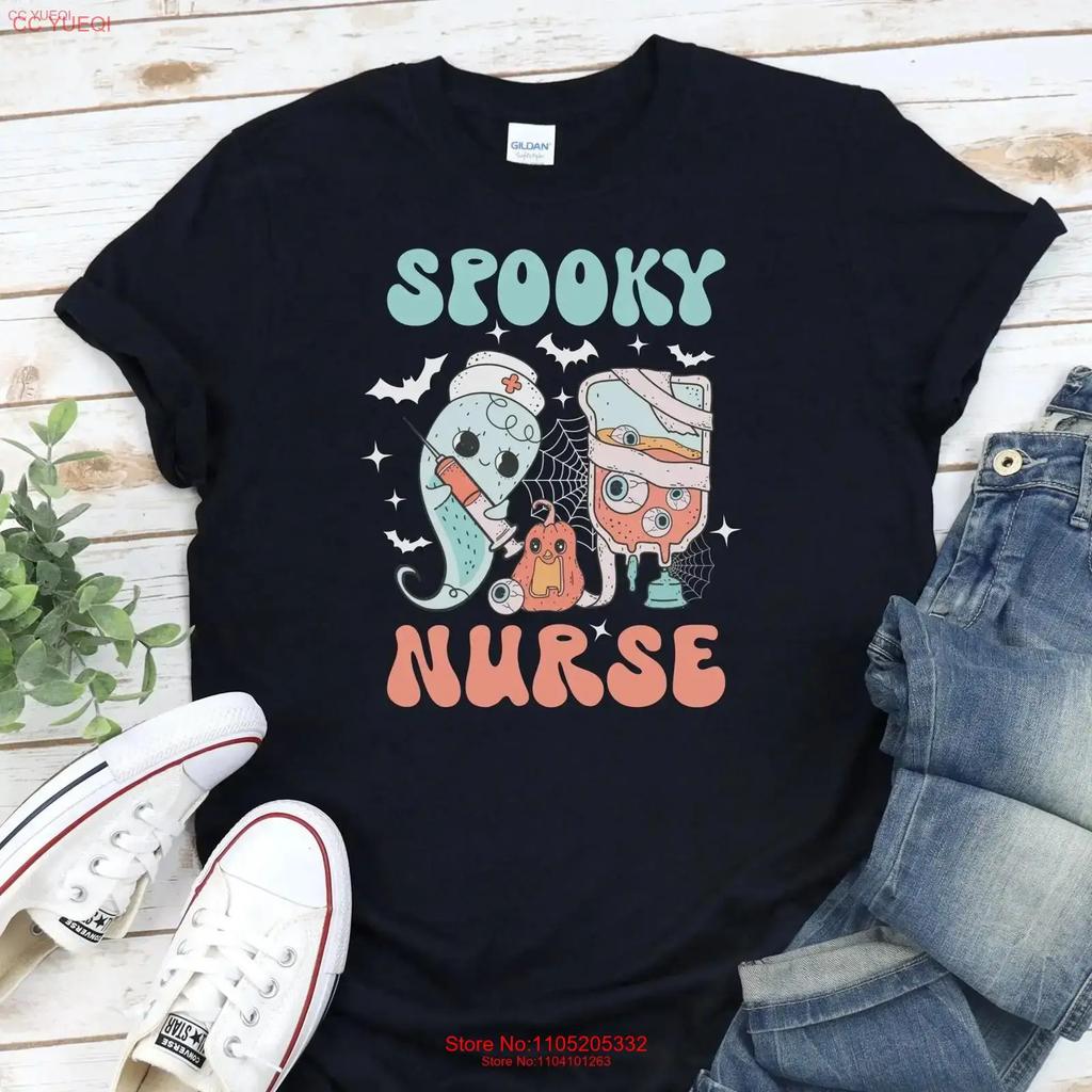 Spooky Nurse Halloween Ghost T Shirt Life Crew Funny Vintage Comfortable Unisex Homme Versatile Stretched Stylish