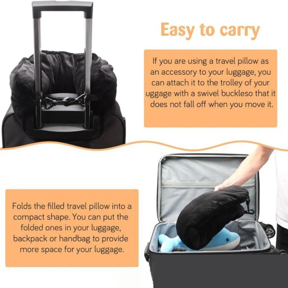 Adjustable Straps Fillable Neck Pillow Space-saving Stuff With Clothes Stuffable Pillowcase Transformable Comfortable