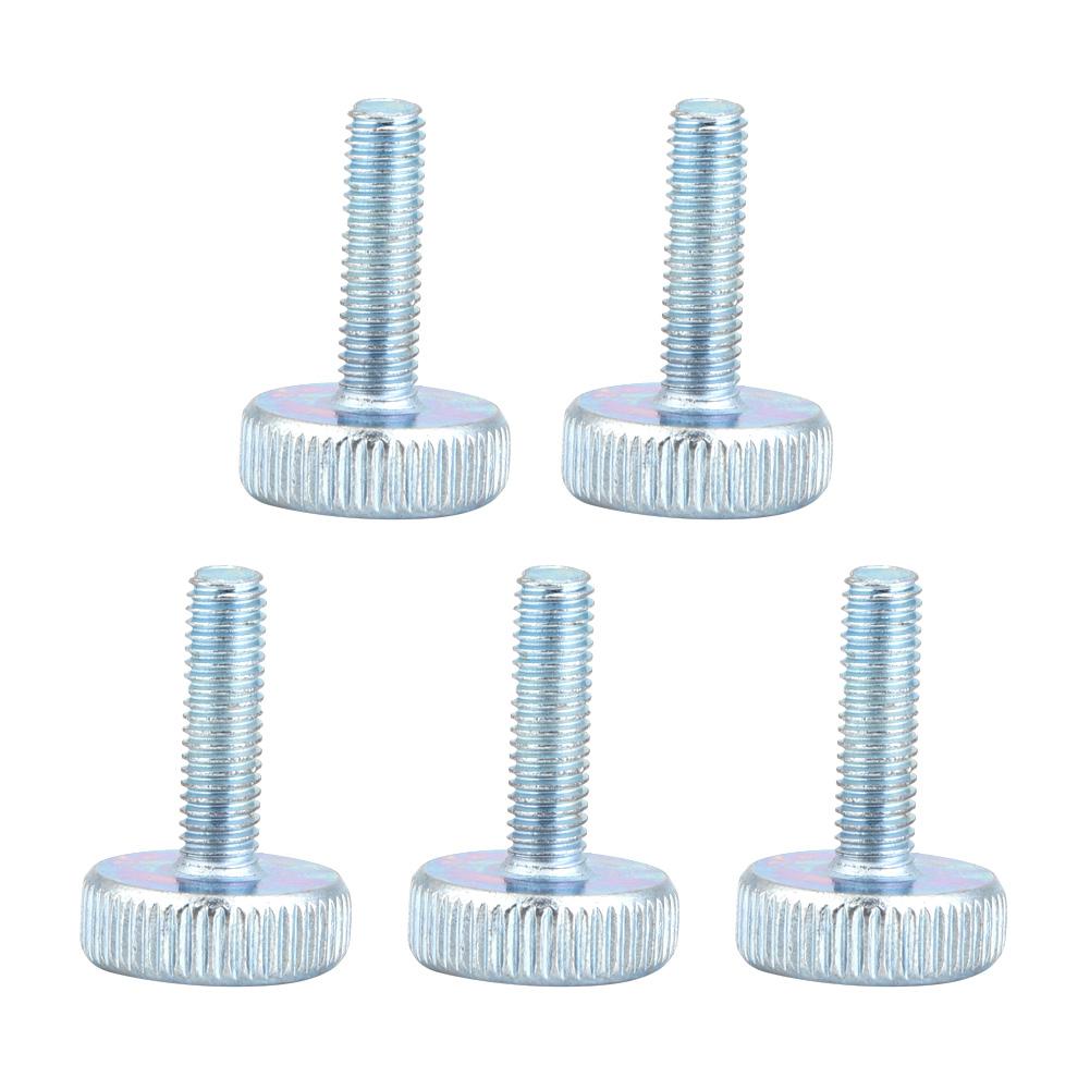 M5 Zinc Plated Carbon Steel Flat Knurled Head Thumb Screws (M5*8; 5pcs)