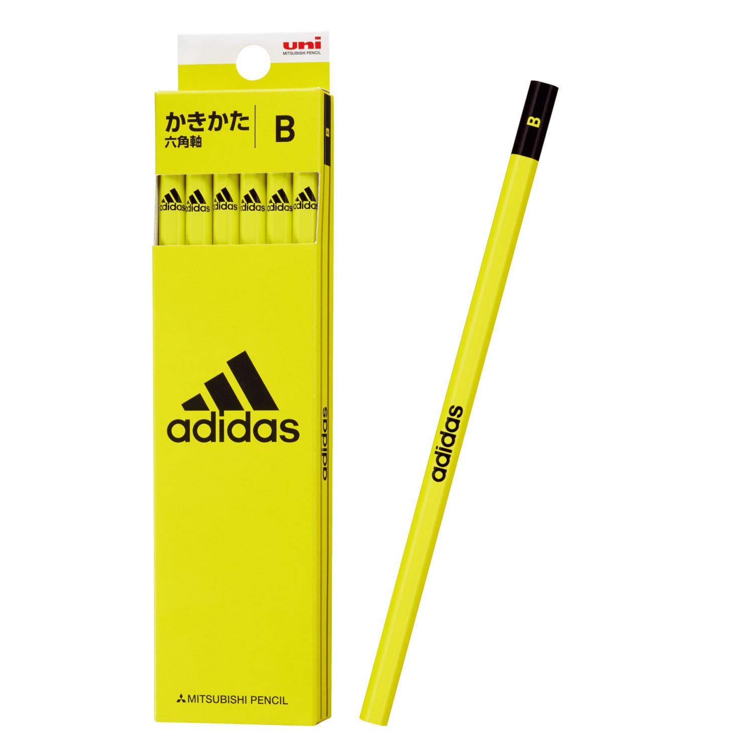 Mitsubishi Pencil Adidas Uni Writing Pencil AI02 B Hexagonal Barrel 1 Dozen K5594B Blue-Black