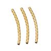 18K Gold Plated Stainless Steel Embossed Colorfast Faceted Tube Beads for DIY Jewelry