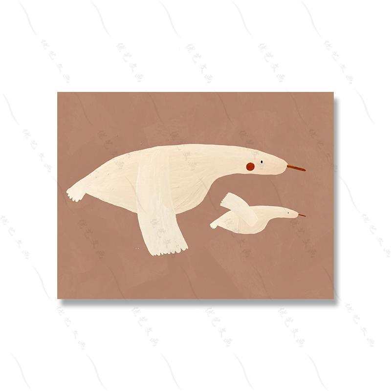 

Бохо мультфильм кролик мышь детская настенная живопись холст картина скандинавский ретро животное постер печать настенная картина декор для детской комнаты 21x30cm No Framed