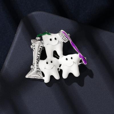 White Teeth Fashion Versatile Popular Accessory Decorative Brooch
