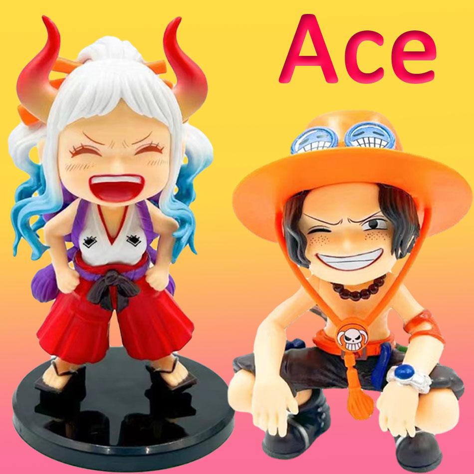 2pcs One Piece Laughter Series Ace Couchant Anime Figure Model Gk Statue Boys Collection Desktop Decoration Ornament Toys Gifts