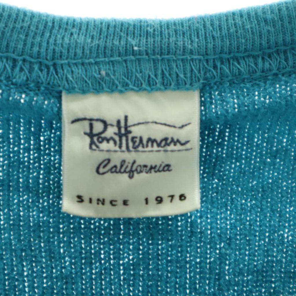 Ron Herman Made In Japan Short Sleeve Pile Ground T-shirt S Blue Poke T Men's Used