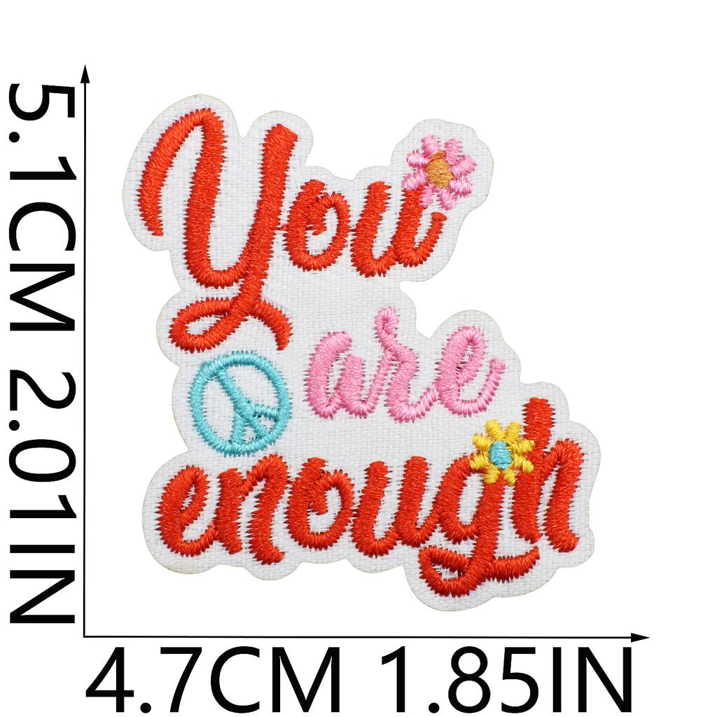 Smile Face Life Inspirational Words Embroidery Cloth Sticker Motivates English Patch Decoration Embroidery Mark Love Yourself Chapter Sticker