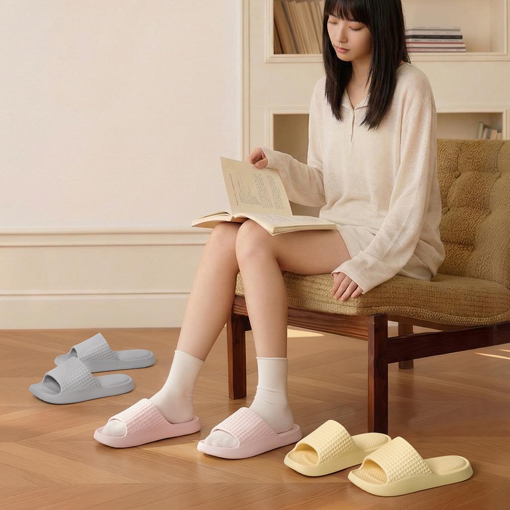 Summer Women Home Slippers Flat Soft Beach Slides Comfortable Non-slip Slippers Lightweight Men Bathroom Slippers