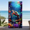 Vibrant Color Underwater Coral Sea Turtle Beach Towel Lightweight For Summer Swim Outdoor Beach Picnic Trip