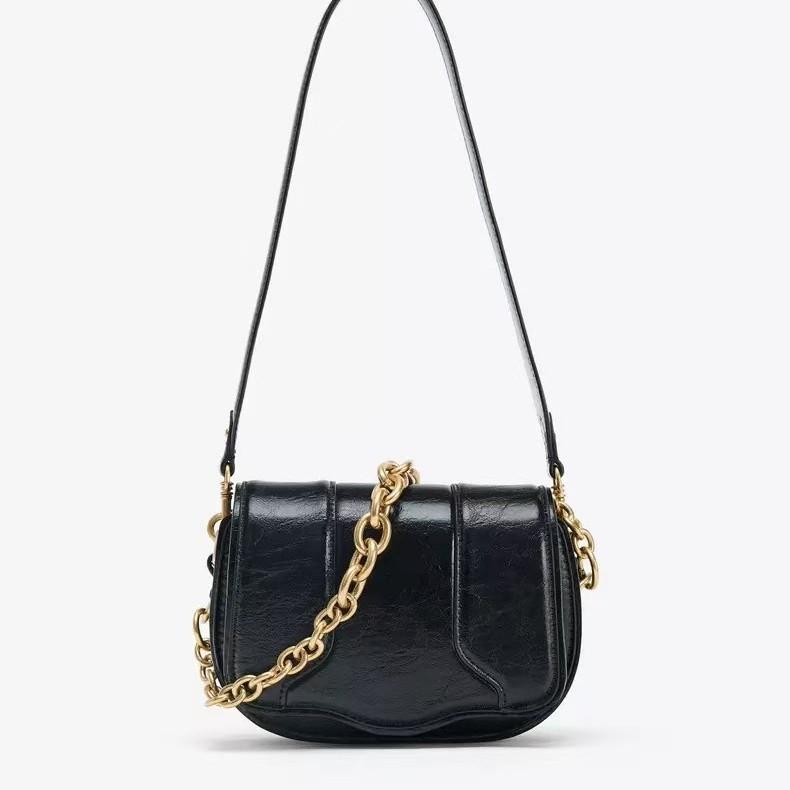 Designer Female Flap Shoulder Underarm Bag Armpit Handbags and Purses New Vintage Leather Crossbody Bags for Women