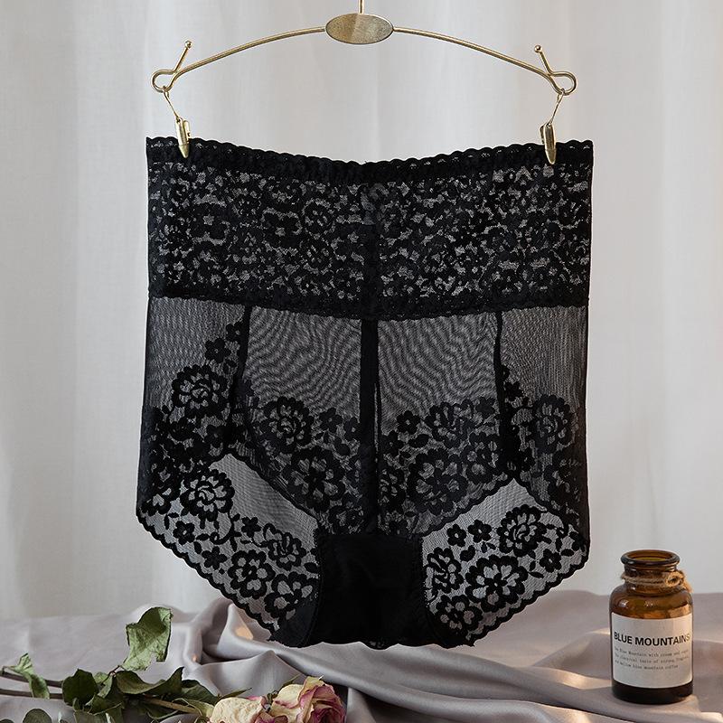 Women Lace High Waist Panties Sexy Mesh Girdle Waist Underwear Quality Plus Size Butt Lifter Knickers Tummy Slim Control Briefs
