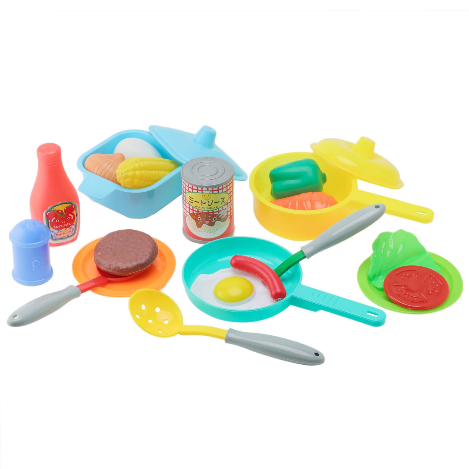 Onda Pretend Play Frying Hamburger Vegetables cannot be Set, Toy, Kitchen, Cooking, Ingredients, Seasonings, Cookware, Pan, Pot, Tableware, Steak,