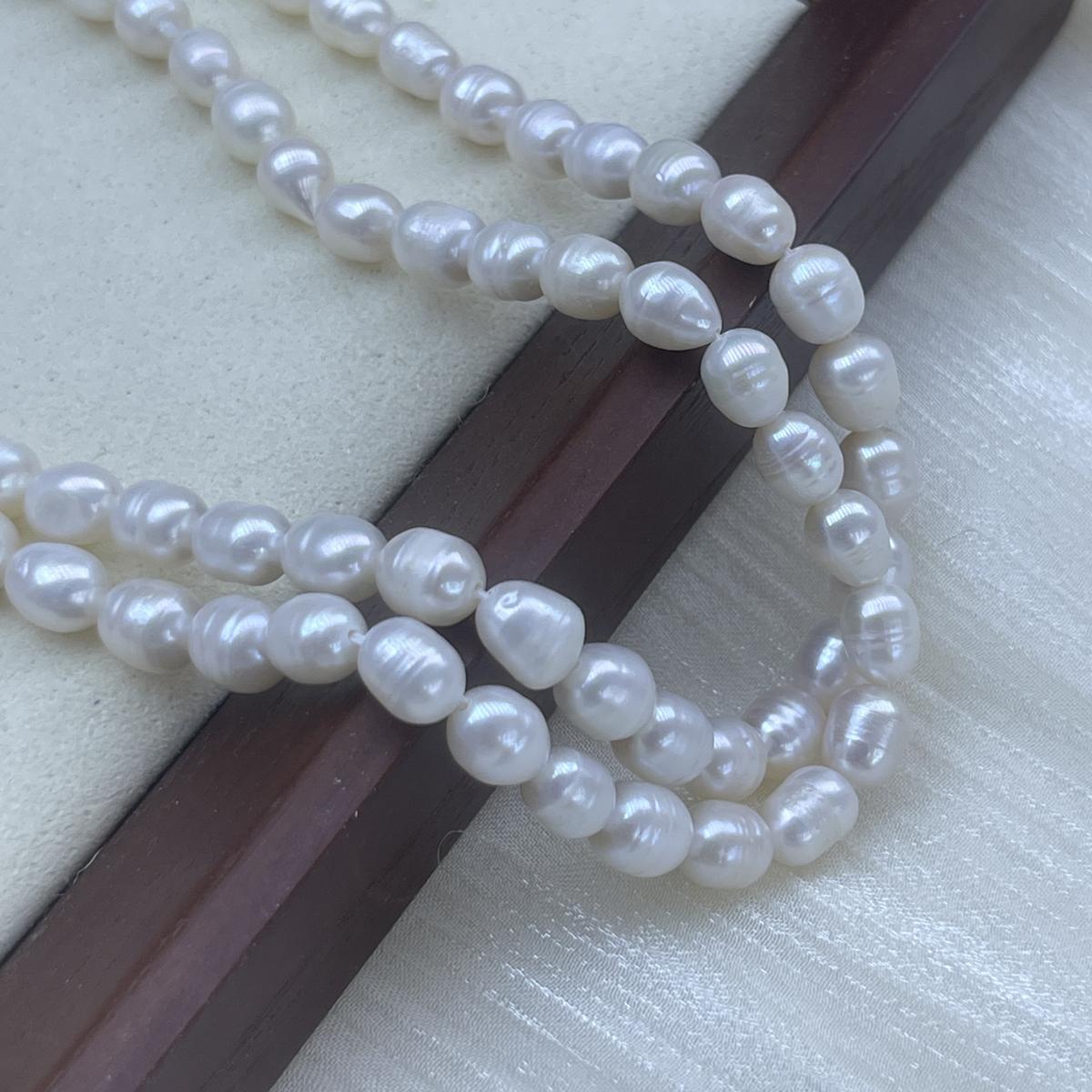 

Фиолетовый жемчуг в форме риса 5-6 мм для изготовления ювелирных изделий, DIY ожерелье, браслет, серьги, аксессуар 6-7mm белый