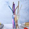 Stainless Steel Reusable Drinking Straws Set with Cleaning Brush Eco-Friendly Durable Metal Straws for Home Bar Kitchen Use