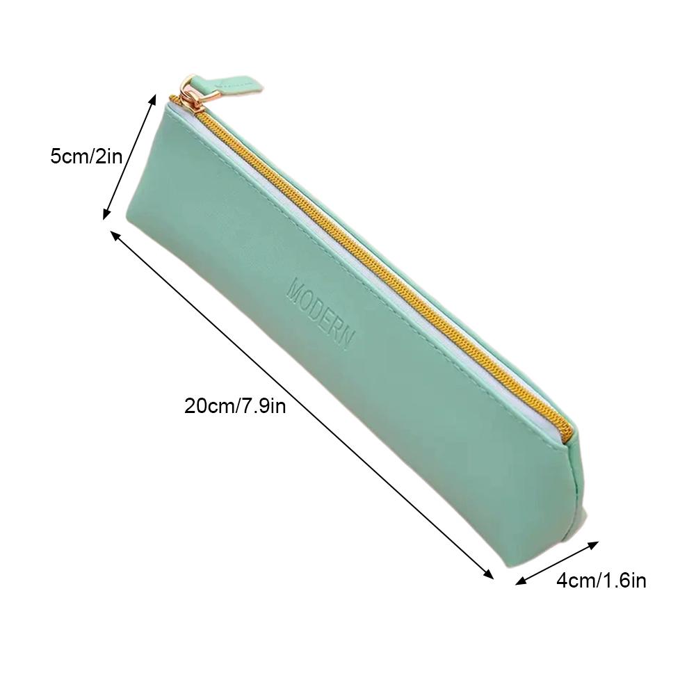 New Retro Simple PU Pencil Case Student Stationery Large Capacity Multi functional Storage Pen Bag Kids Back to School Supplies