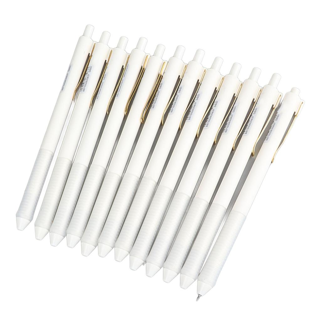 12pcs Press Gel Pen 0.38MM Black Ink Fine Point Pen Retractable Ballpoint Pen for Students Office