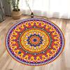 Traditional Mandala Carpet Mat Rug Ethnic Gold Pattern Vintage Ornate Warm Tones Modern Living Room Home Deco Soft Floor Mat