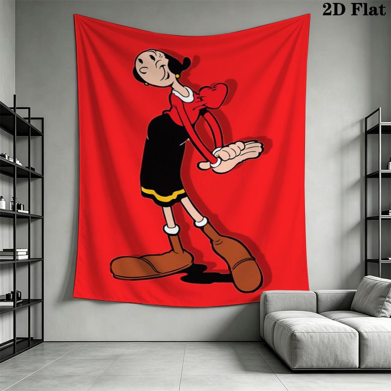 Popeye Wall Tapestry Aesthetic Wall Hanging Printed Fabric Blanket Decorative Tapestries for Bedroom Living Room Home Decor