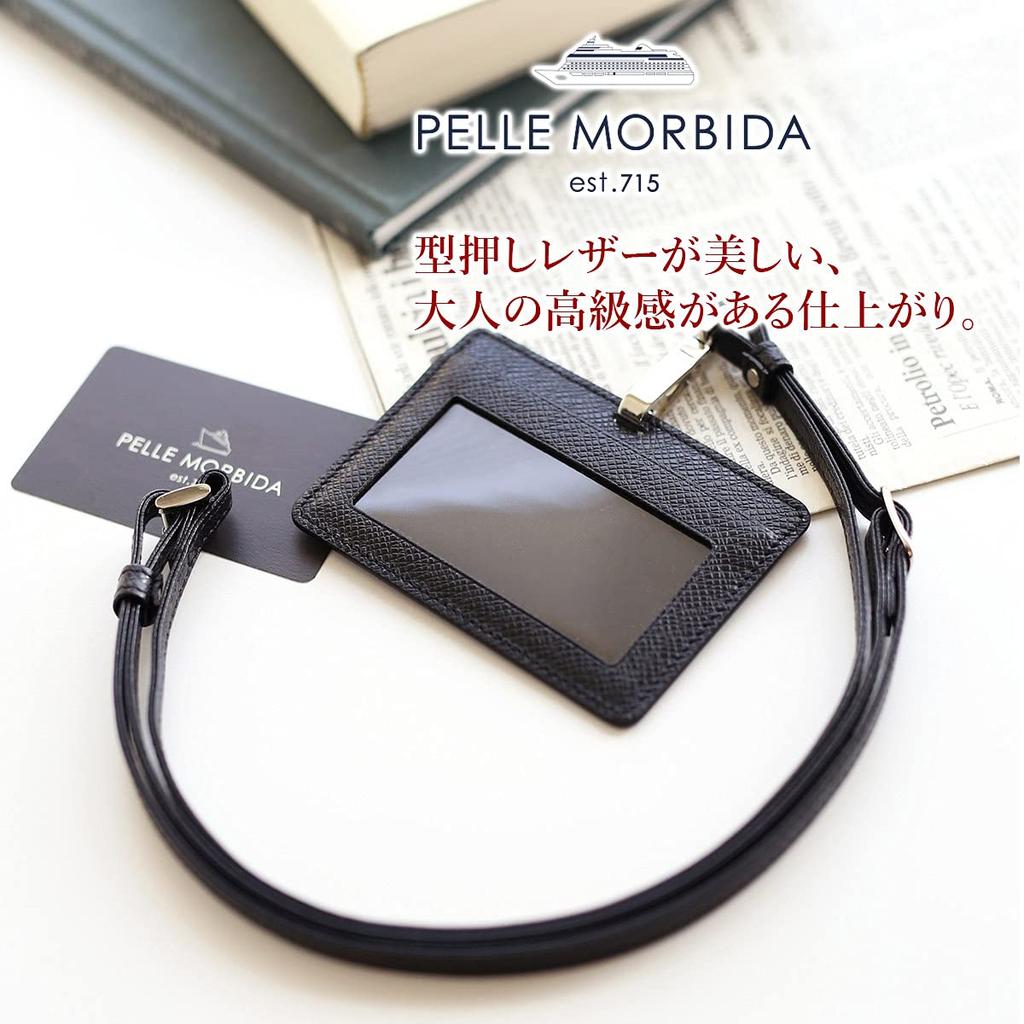 PELLE MORBIDA ID Card Case Genuine Leather Barca Embossed Leather Blue PMO-BA312 Men's PM-BA312-BLU