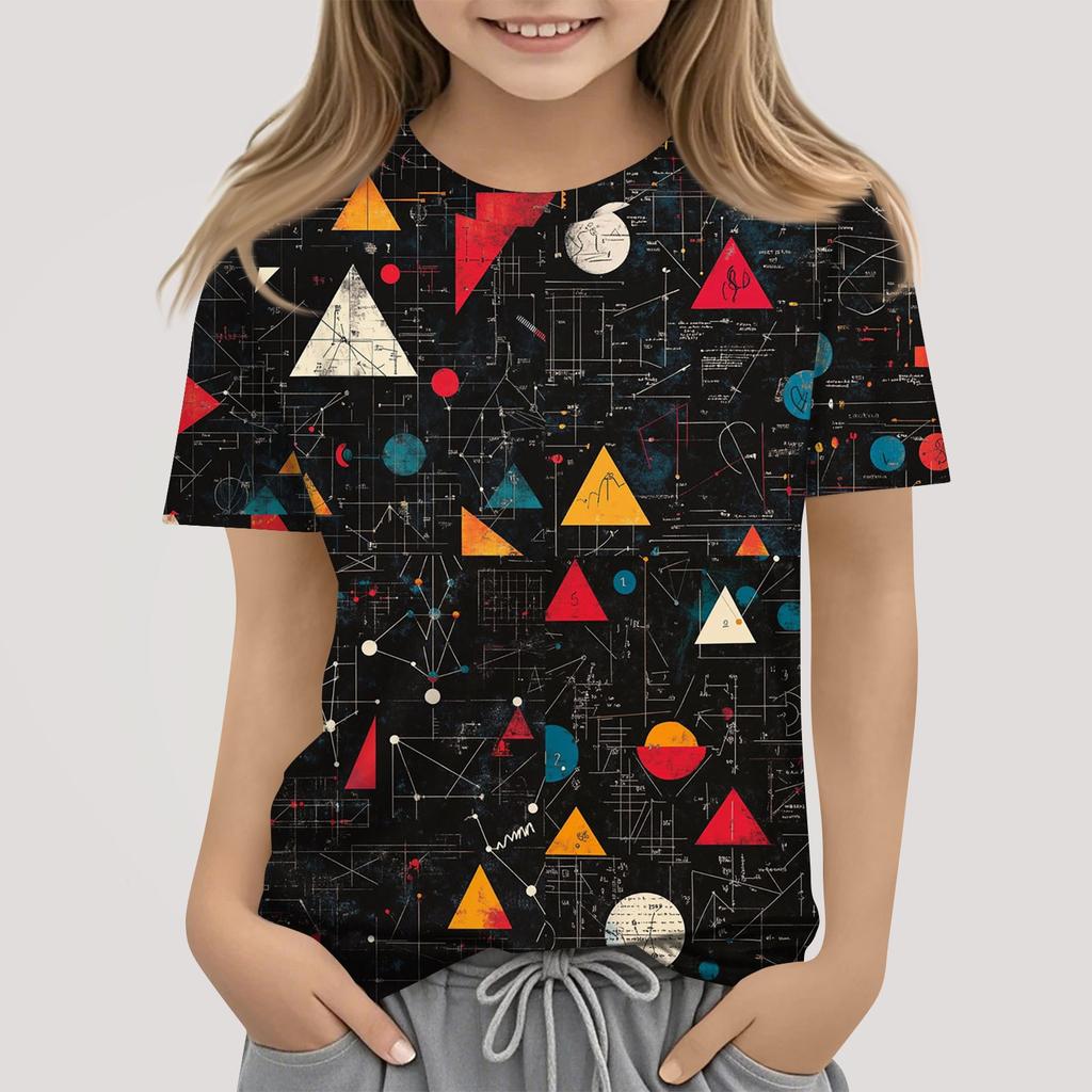Kinder Mode Lässig Kurzarm Tier Floral Print Rundhals T-Shirt Top