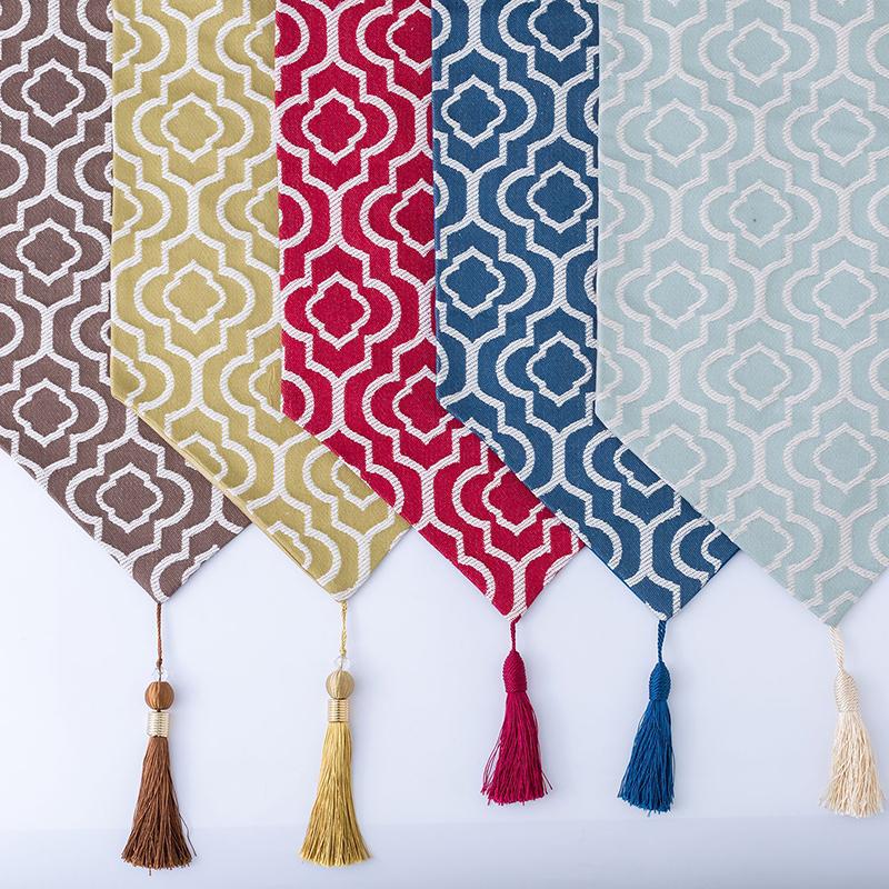 Table Runner Jacquard Bed Runner With Tassels Wedding Party Home Narrow Coffee Table Runners Modern For Dinning Table Decoration
